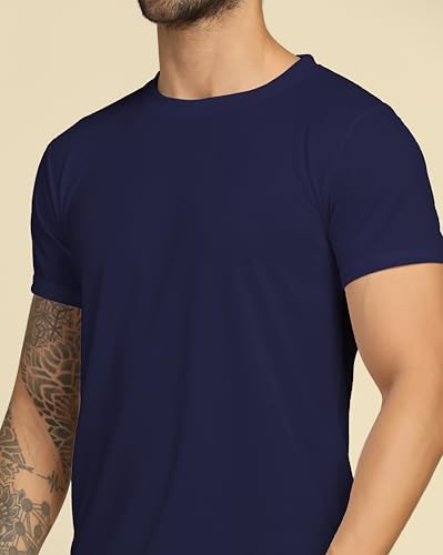 Image of VastraVibes Cotton Regular Fit T-Shirt Round Neck Casual Mens Plain Tshirt