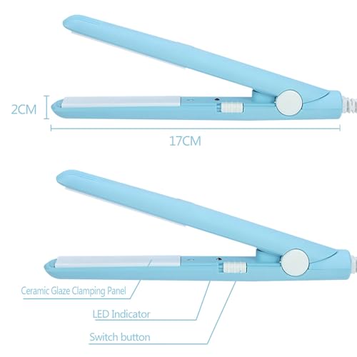Plancha de pelo mini 2 en 1 portátil azul miniatura 4