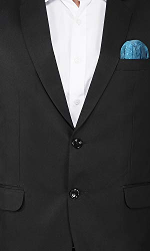 Image of TAHVO Men's Blazer Slim Fit Single Breasted Black Solid Formal Blazer for Men & Boys