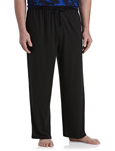 Harbor Bay by DXL Men's Big and Tall Knit Open-Hem Pants Black 4XL