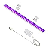 TITO Small Black Light Bar, UV 395nm 10W 1ft USB Blacklight Lights Strip Stick Glow in The Dark Halloween Party Bedroom Decor Fluorescent Posters Body Paint Neon Display Uranium Glass Resin Curing