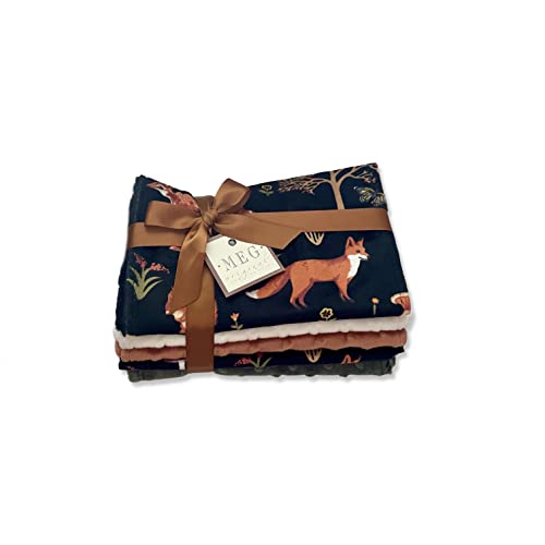 Baby Boy Minky Burp Cloth Set of 5 ( Forest Friends ) Handmade in The USA