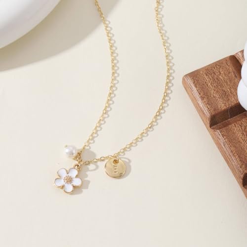 Image of Initial A-Z Letter Necklace for Flower Girl,14K Personalized Proposal Gifts for Flower Girl On Wedding Bridal Shower Party