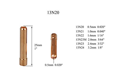 Image of RIVERWELD TIG Torch Collets 13N20 .020 inch & 0.5mm Consumables 10pcs
