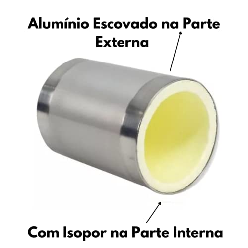 Kit Com 06 Porta Lata Térmico Cerveja Refrigerante 350ml Alumínio Escovado