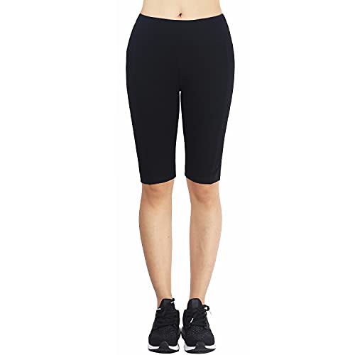 Zinmore Women's Capri Yoga Shorts Exercise Workout Pants Running Cycling Shorts Half Pants With Pockets Black L #TOP2