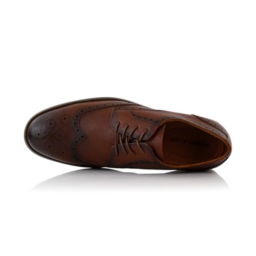 Image of Ferro Aldo Men's Wingtip Oxford Dress Shoes | Classic Brogue & Two-Tone Spectator Styles | Formal Wedding Business Party Shoe