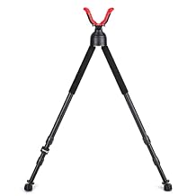 Zeadio Swivel Bipod Stick Rest with High Density Foam Grip, Twist-Style Locking Leg, and 360 Swivel Non-Marring V-Yoke Rest Head, 32" to 65"