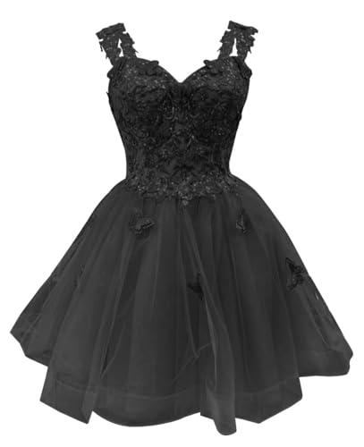 Image of Youjiayi 3D Butterfly Short Homecoming Dresses for Teens Off Shoulder DAMA Dresses for Quinceanera Glitter Sequin Prom Dress
