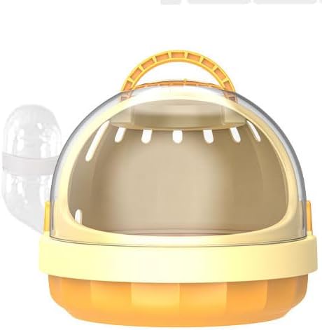 Portable Hamster Travel Carrier with Water Bottle (Yellow)