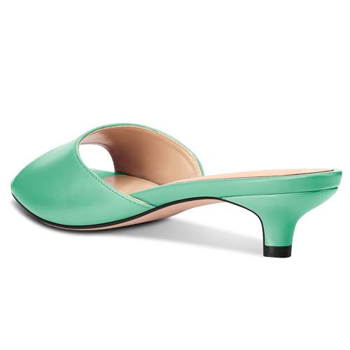 Image of TNYNFBEB Womens Low Kitten Heel Open Toe Sandals Mules Shoes Slingback Prom Party Dress Summer 1.4 Inches Heels