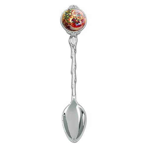 Christmas Holiday Santa Delivering Toys Novelty Collectible Demitasse Tea Coffee Spoon