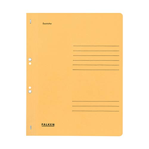 Original Falken 50er Pack Ösenhefter. Made in Germany. Aus Recycling-Karton mit ganzem Vorderdeckel, kaufmännische und Behördenheftung für DIN A4 chamois Hefter Sammelmappe Blauer Engel