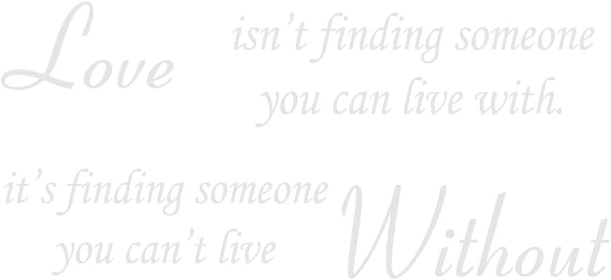 Pegatina de pared de papel con frase en inglés Love Without Quote, color blanco mate, 48 x 22 pulgadas