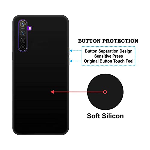 Image of ZEDN Mobile Back Case Cover for Realme 6I Mobile Back Cover (Silicone Case|CameraProtection|Black CS2012)