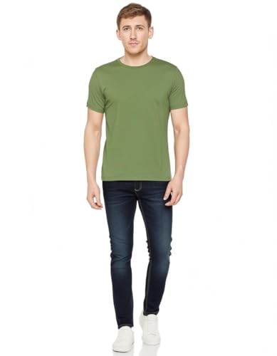 Image of Men's Navy Blue Polo T-Shirt, Half Sleeve, Solid Cotton Blend, Regular Fit, Casual
