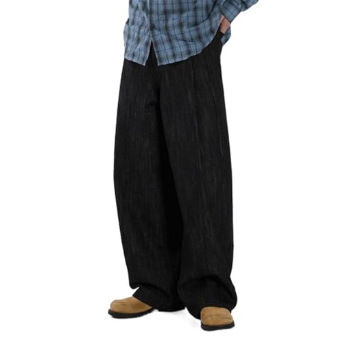 Men's Straight-Leg Denim Autumn Loose Korean Style Wide-Leg Pants