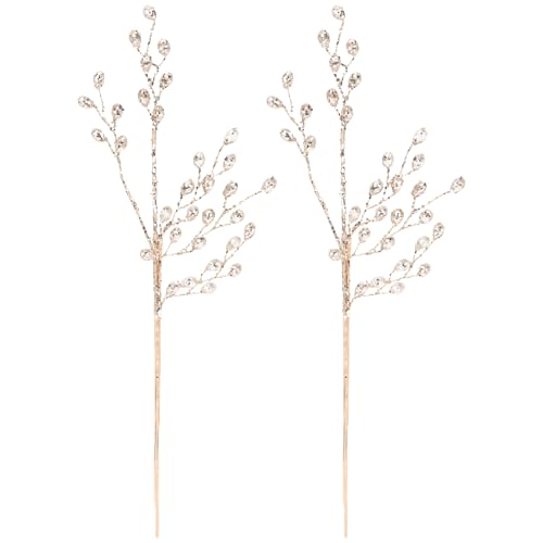 Garneck 2pcs White Stems Acrylic Christmas Stems for Vases 11.7