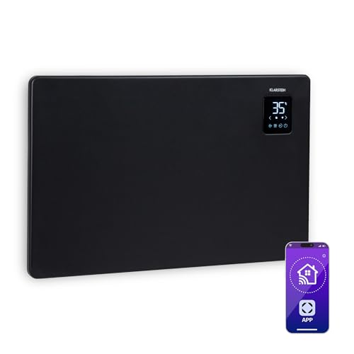 Klarstein Elektroheizung, Konvektor- Heizung Freistehend oder Wandmontage, Elektroheizung Energiesparend, App- Control, Leise Heizung Elektrisch, Standgerät Heizkörper Elektrisch mit Thermostat, 1500 W