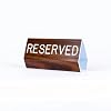 Reserved | Church Pew Reserved Signs | Engraved Lettering 3 Sided 6 X 3 Inches Walnut Wood Grain Finish Reserved Chair Sign