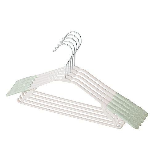 Image of Kuber IndustriesPP Cloth Hanger Set of 5 with Zinc Plated Steel Hook (Green)