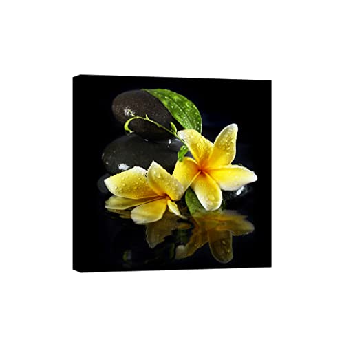Tableau sur toile fleurs lumineux dans le noir 80x80cm