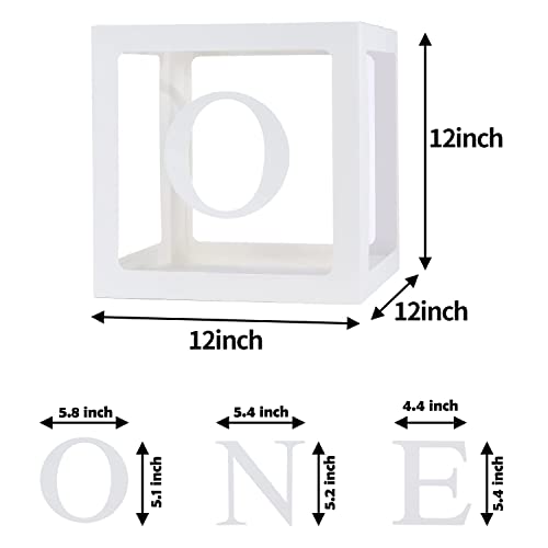 Party Propz One Box for 1st Birthday - 34 Pcs, Baby Balloon Box for 1st Birthday | First Bday Decorations Boy | 1 Birthday Decoration Items for Boy | First Year Bday Balloons Blue Golden White