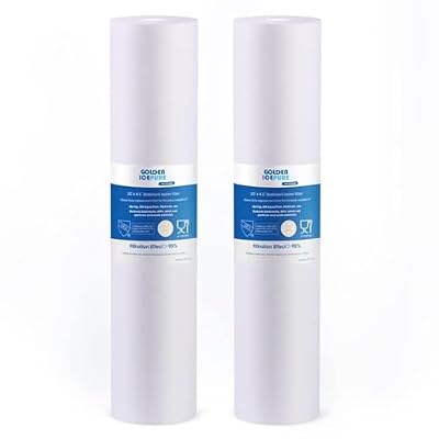 GOLDEN ICEPURE 5 Micron 4.5" x 20" Whole House Sediment Water Filter Compatible for 155358-43, FP25B, P5-20, FPMB5-20, CB-45-2005, SDC-45-2005, AP810-2 2PACK