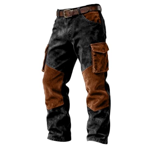 Pantalon cargo d'extérieur homme droit vintage punk à poches