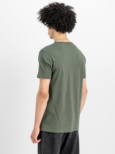 Alpha Industries Alpha Label T T-Shirt für Herren Dark Olive – Ansicht 5