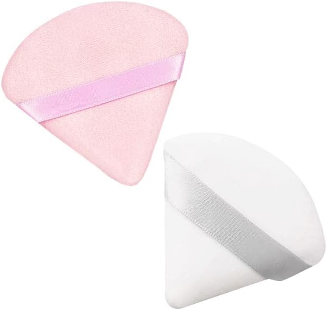 Triangle Powder Puff, Soft Plush Powder Puff, For Loose Powder & Liquid Cosmetic, Makeup Foundation Puff Makeup Tool (2Pcs Triangle Puff)-image-45