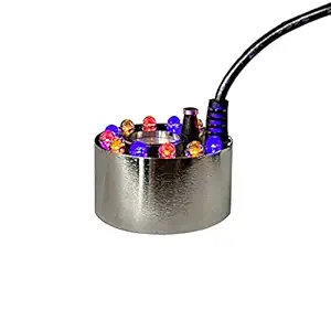 Halloween Lights Mist Maker,Halloween Fog Machine Ultrasonic Mist Water Pond Fogger 12 LED Red Yellow and Blue Light Flashes for Halloween Party Decorations and Rockery Fishtank Vase Birdbath Deco