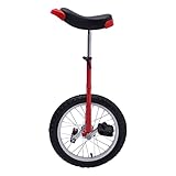 KenSyuInt Fun 16 Inch Wheel Unicycle with Steel Rim,Wheel Unicycle,Unicycle,Leakproof Tire Wheel Cycling,Unicycles for Adults,for Outdoor Sports Fitness Exercise Health (Red)