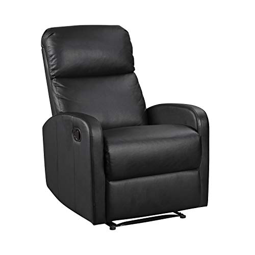 Happy Garden Fauteuil inclinable Max Noir. Fauteuil de Salon Relax en Simili Noir Anthracite avec...