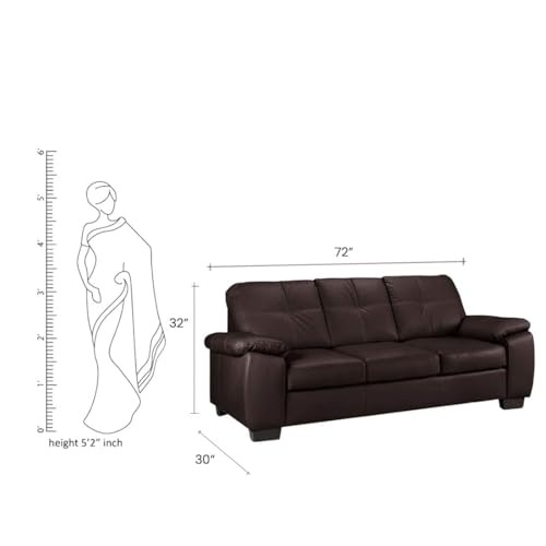 Image of Torque Antos 3 Seater Leatherette Sofa-Dark Brown | Modern Designs Sofa 3 Seater | Premium Leatherette 3-Person Sofas Couches for Living Room Office Setting
