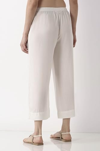 Image of BIBA Women Rayon Regular Solid Pants