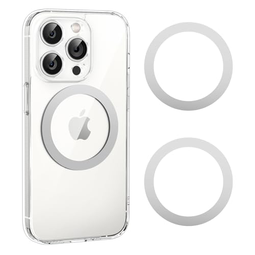 SYNCWIRE Plaque Bague Magnétique Lot De 3 MagSafe - Anneau Métal Universel Compatible IPhone 15/14 & Galaxy - Charge Sans Fil