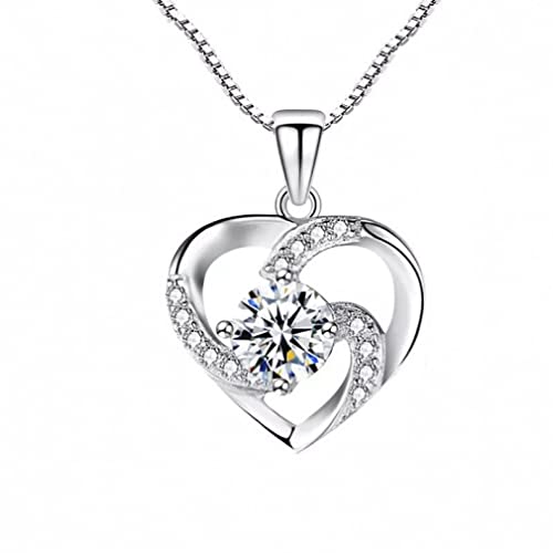 Collier pendentif coeur en cristal pour femmes avec chaîne fine pour bijoux de mariage