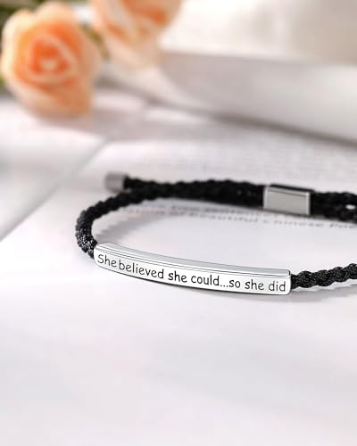 Image of Graduation Gifts for Her, 5th 8th Grade High School College Graduation Gifts Class of 2025 Graduate Bracelet She Believed She Could So She Did