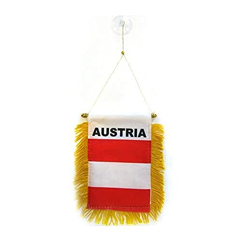 AZ FLAG - Wimpel Österreich - 15x10 cm - Österreichische Mini Flagge 10 x 15 Cm - Auto Pennant Spezielle Auto