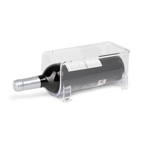 KROWN   Organizador de Botellas 10x10x20cm, Botellero Apilable Transparente, Vino Nevera, Porta Botellas Apilable