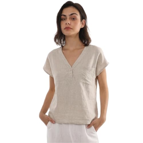 Haut en lin pour femme léger et anti-transpiration pour rester fraîche tout l'été