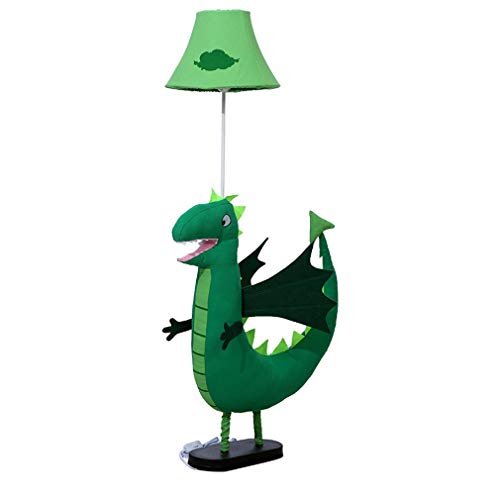HKLY Lampadaire pour Enfants, Lampadaire sur Pied Dinosaure Mignon Animal Coton, Liseuse avec Telecommande, Abat-jour en Tissu, Douille E27 Lampe de Table Décoratif pour Chambre Enfant, Vert Cover