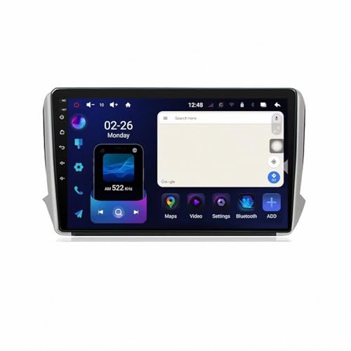 Pantalla táctil Doble DIN con sonido DSP y manos libres Bluetooth para renovar su Peugeot 208