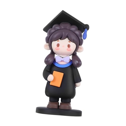Baluue Decoración Pastel Graduación Figura Pequeña Doctora Cupcake Gorra Licenciatura Topper para Celebración Fin Exámenes Guardería