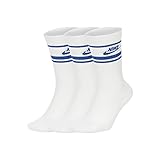 Nike Men`s Everyday Essential Crew 3 Pack Socks, White(cq1301-105)blue, Large