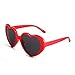 COASION Red Heart Sunglasses for Women Polarized Heart Shaped Swift Glasses Cute Eyewear (Red Heart/Grey)