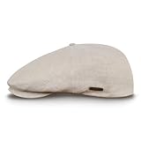 Sterkowski Modell Swede | 100% Naturleinen Schiebermütze für Herren und Frauen | Cabrio Sommer Flatcap Irische Retro Newsboy Hut Outdoor-Hut Gastby Klassische Golf Leichte Beige 60