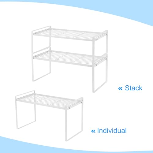 Meuble de rangement empilable blanc 41 cm avec structure stable PATIKIL - 7