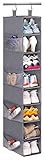 KIMBORA 8-Shelf Hanging Shoe Organizer with 8 Side Mesh Pockets Hanging Shoe Rack for Closet Shoe...